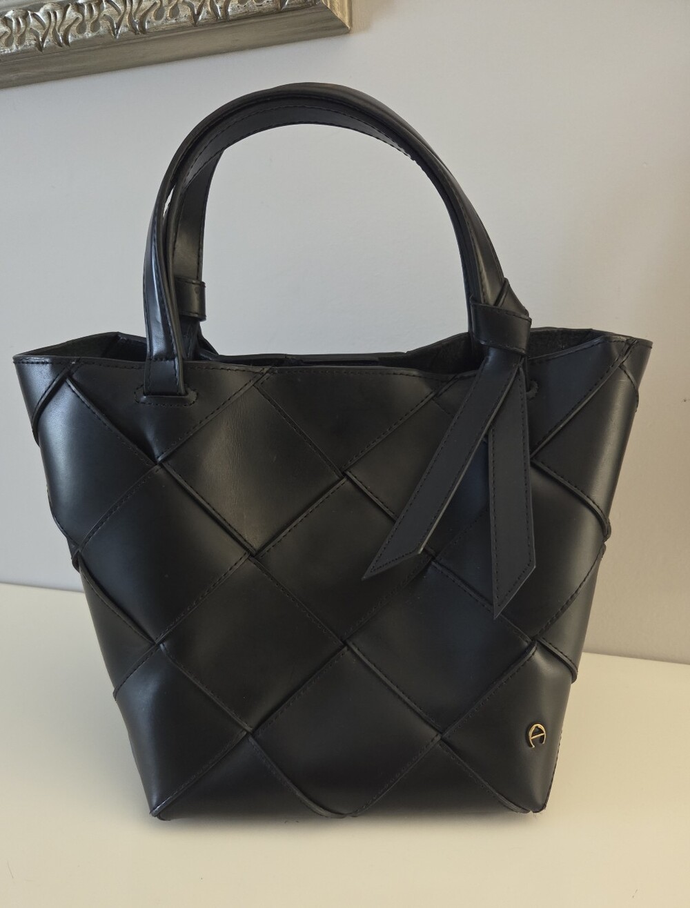 Etienne Aigner Leather Wovem Satchel